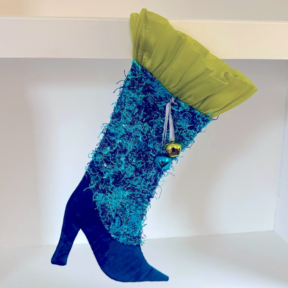 Pier 1 Vintage High Heel Christmas Stocking